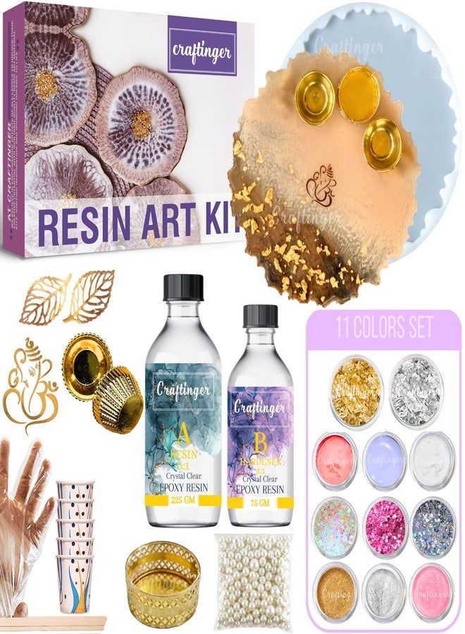 Craftinger Pro Pooja Thali Making Kit with 300gm Resin and More, Multicolor - Image 1